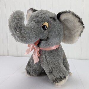 Vintage Animal Toys Plus Gray Elephant Plush 11" Stuffed Toy Hard Body Prize